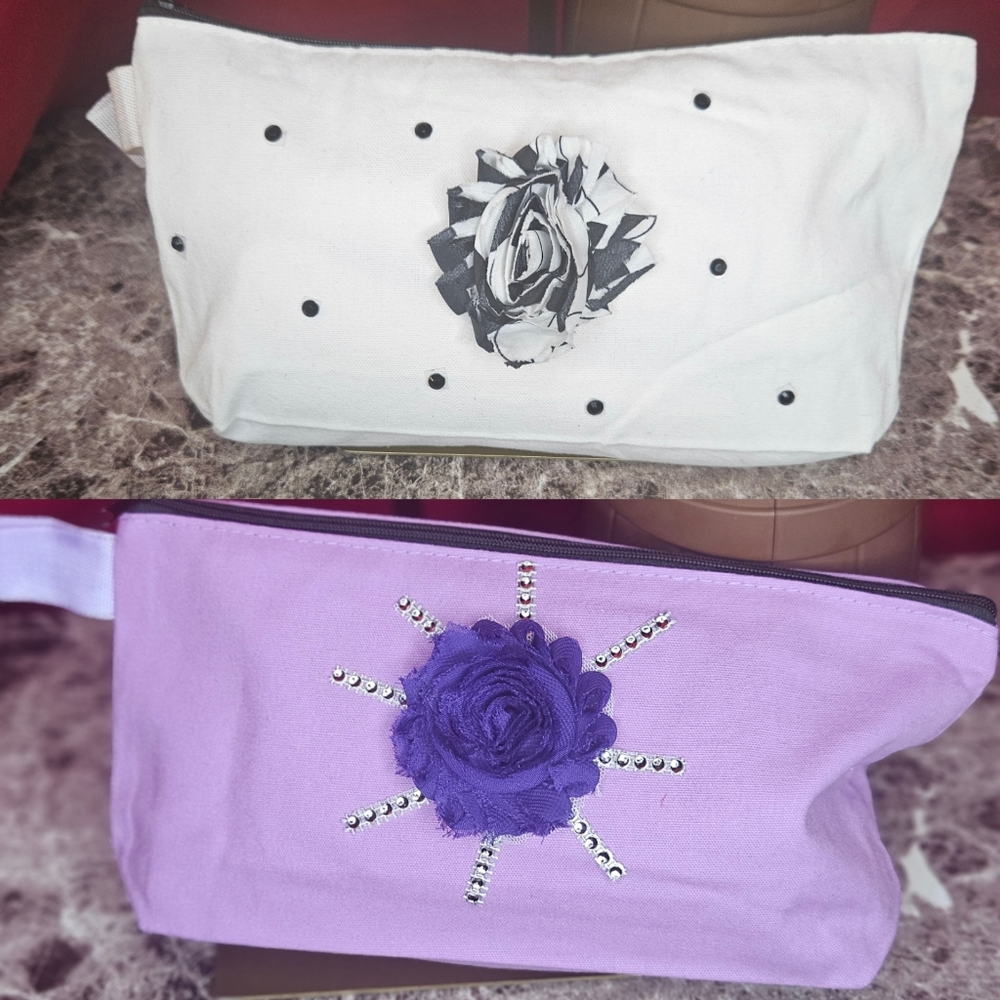 NWOT Set Zipper Money Bag Pencil Pouch Majeup Travel Accessories 2 Pack